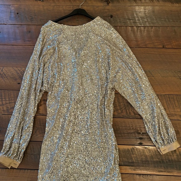 Gold Sequin Dress with Light Gold Belt - Picture 6 of 8